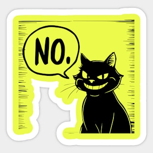 black cat says no Sticker